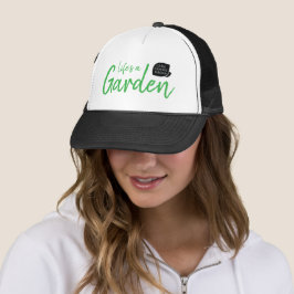 Gorra de camionero negra Life's a Garden
