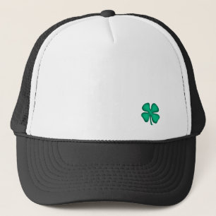 Gorra de camionero negra Lucky 4 Leaf Irish Clover