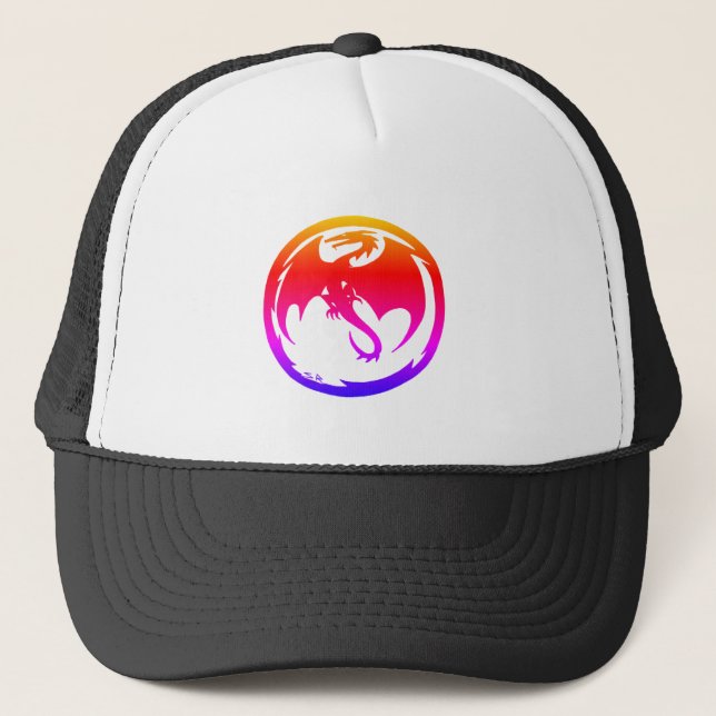 Gorra de camionero negra Neon Dragon (Anverso)