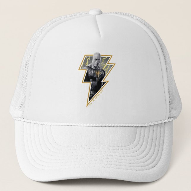 Gorra De Camionero Negro Adam Gray y Gold Lightning Graphic (Anverso)