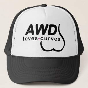 Gorra De Camionero Negro AWD de las curvas de los amores