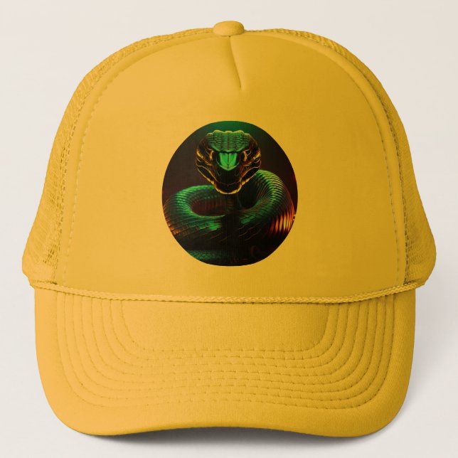 Gorra De Camionero negro Cobra Snake In Your Face (Anverso)