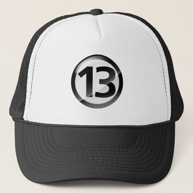 Gorra De Camionero Negro del número 13 (Anverso)