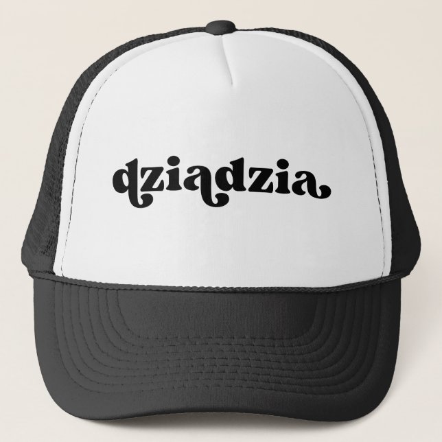 Gorra De Camionero Negro retro y abuelo blanco dziadzia polaca (Anverso)