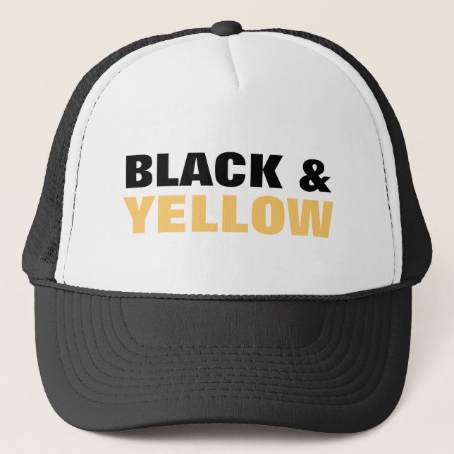 GORRA DE CAMIONERO NEGRO Y AMARILLO (Anverso)