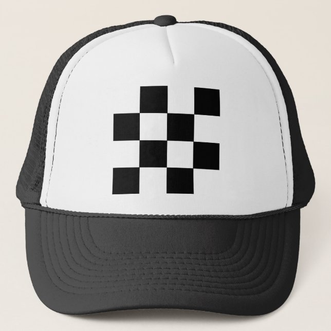 Gorra De Camionero Negro y blanco controlado (Anverso)