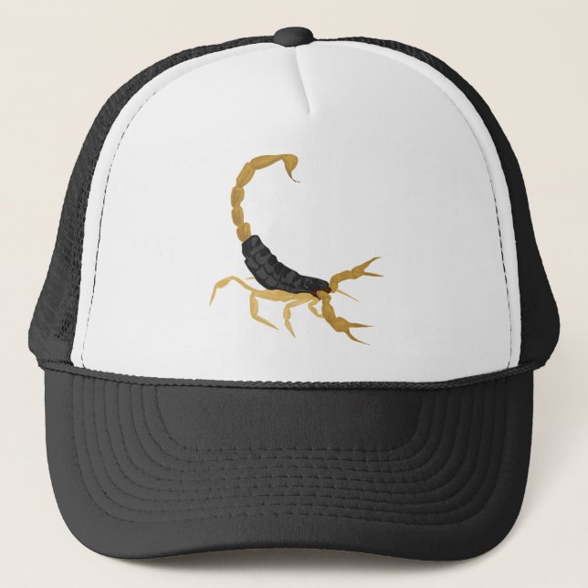 Gorra De Camionero Negro y escorpión del oro (Anverso)