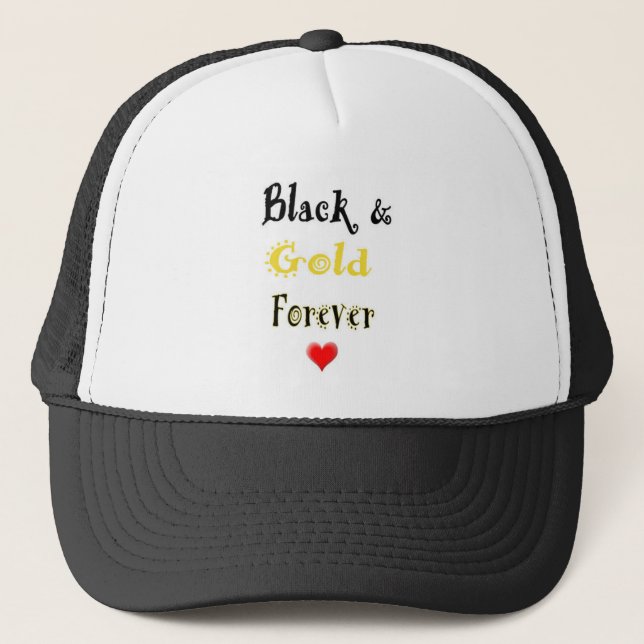 Gorra De Camionero Negro y oro para siempre (Anverso)