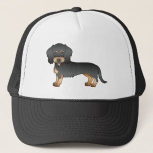 Gorra De Camionero Negro Y Tan Wire Haired Dachshund Perro De Caricat