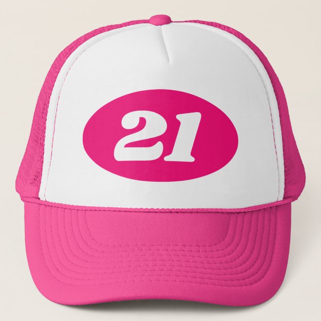 Gorra De Camionero Neon-camionero rosa que fiesta de cumpleaños númer (Anverso)