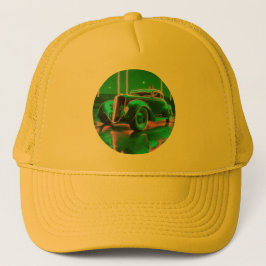 Gorra De Camionero Neon Green Street Rod de los años 30