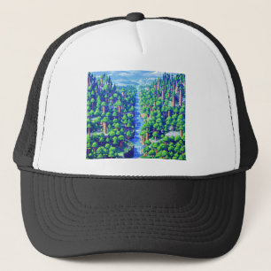 Gorra De Camionero Neon Stream: Fluye a través del Circuitwood