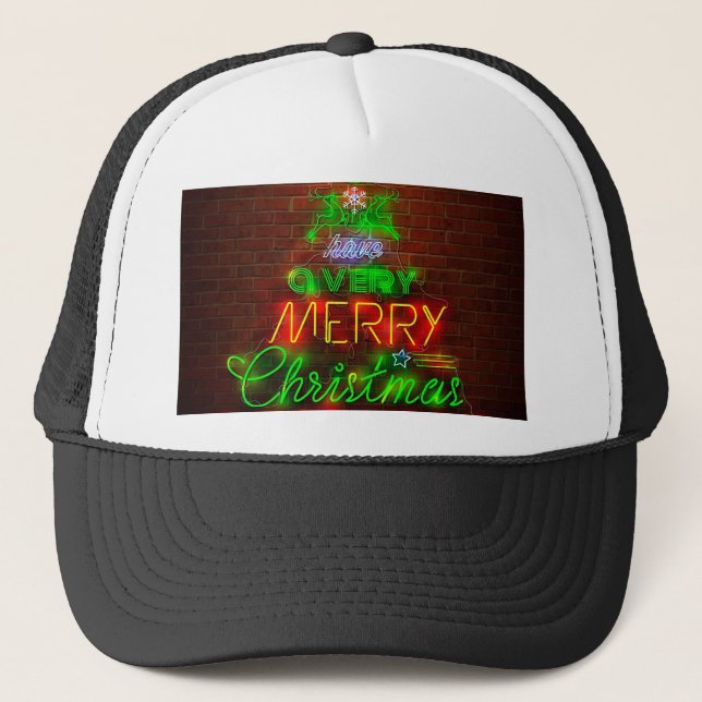 Gorra De Camionero Neon Tiene Una Feliz Navidad (Anverso)