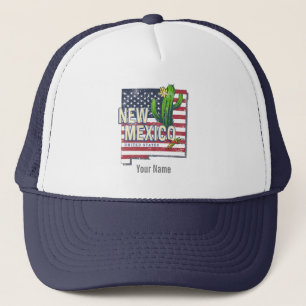 Gorra De Camionero New Mexico State Estados Unidos Map Vintage USA