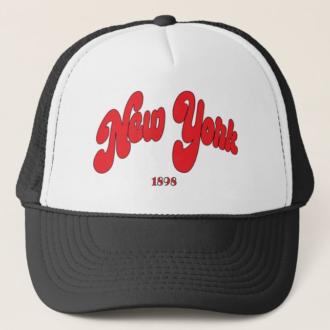 Gorra De Camionero New-York-Typography Black-Grey (Anverso)