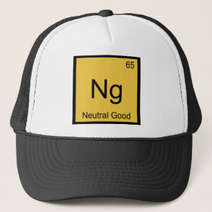 Gorra De Camionero Ng - Neutral Bueno Divertido Símbolo Elemento Quím