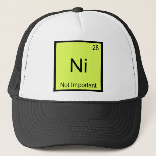Gorra De Camionero Ni - No Importante Símbolo de Elemento Químico Div