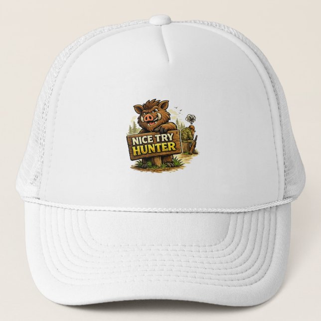 Gorra De Camionero Nice Try Hunter (Anverso)