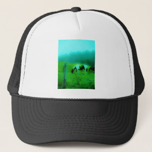 Gorra De Camionero Niebla verde azulada Reto pintado pony Caballo