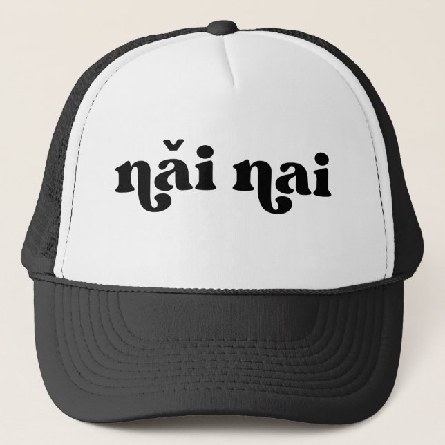 Gorra De Camionero Nieta negra y blanca retro nái nai (Anverso)
