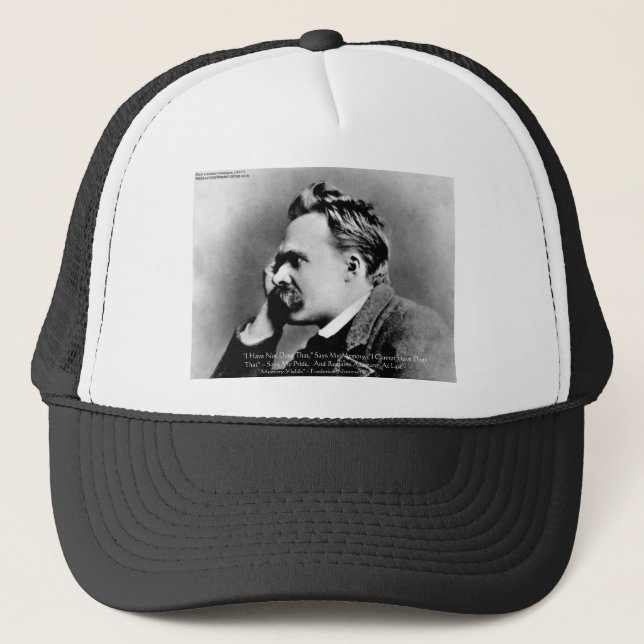 Gorra De Camionero Nietzsche "Pride Vs Memory" Wisdom Quote Gifts/Tee (Anverso)