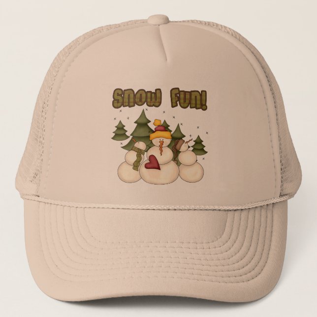 Gorra De Camionero Nieve Diversión dos camisetas y regalos (Anverso)