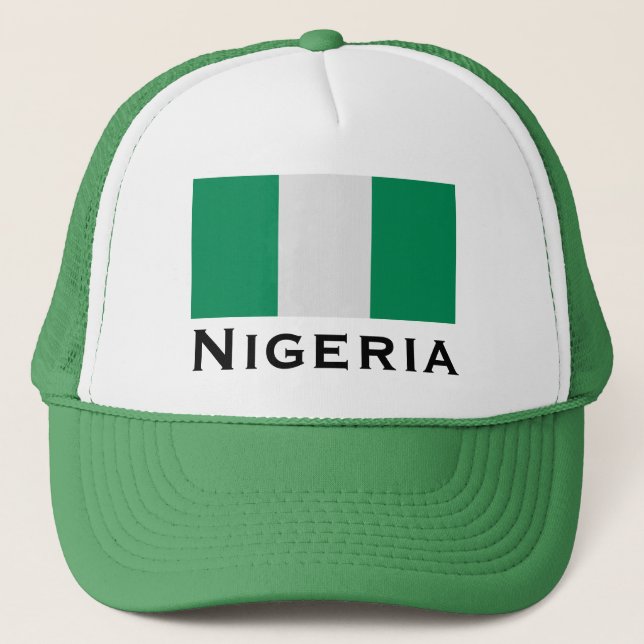 Gorra De Camionero Nigeria con bandera nigeriana (África Occidental) (Anverso)