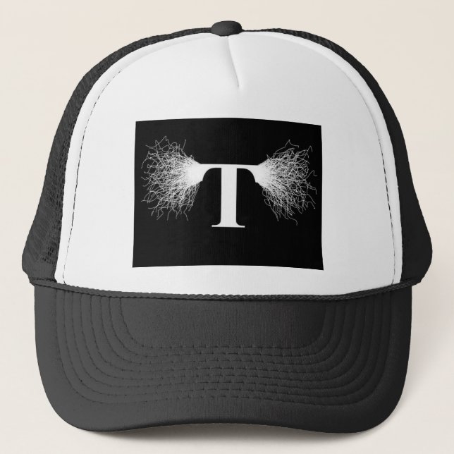 Gorra De Camionero Nikola Tesla - bobina de Tesla - relámpago (Anverso)