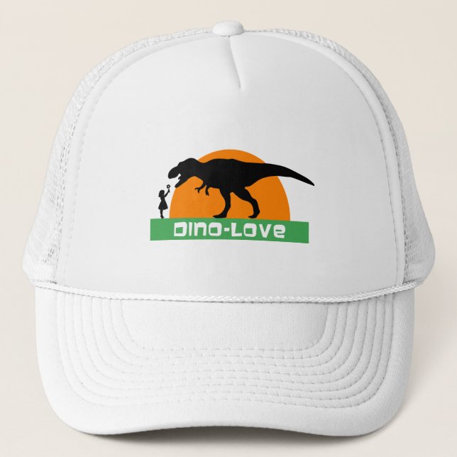 Gorra De Camionero Niña pequeña y dinosaurio (Anverso)
