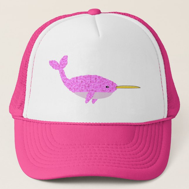Gorra De Camionero Niña Rosa bonito Narwhal (Anverso)