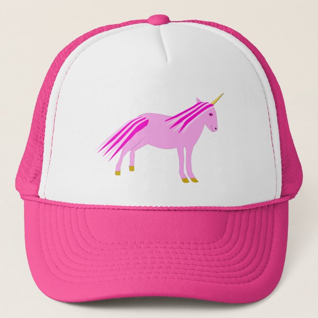 Gorra De Camionero Niña Rosa bonito Unicorn (Anverso)