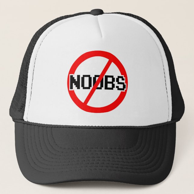 Gorra De Camionero NINGÚN NOOBS - mono del friki/hacker/pc/code (Anverso)
