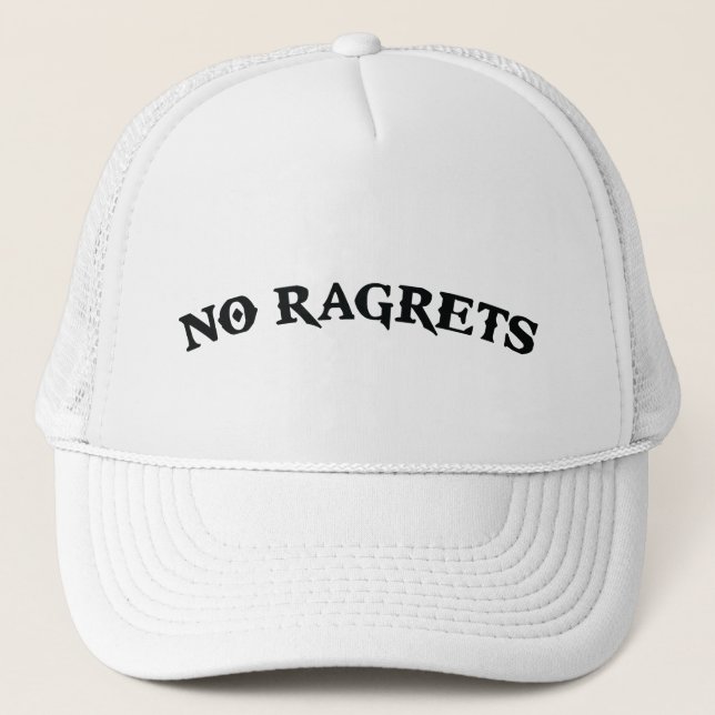 Gorra De Camionero Ningún Ragrets Mispelled lamenta el tatuaje (Anverso)