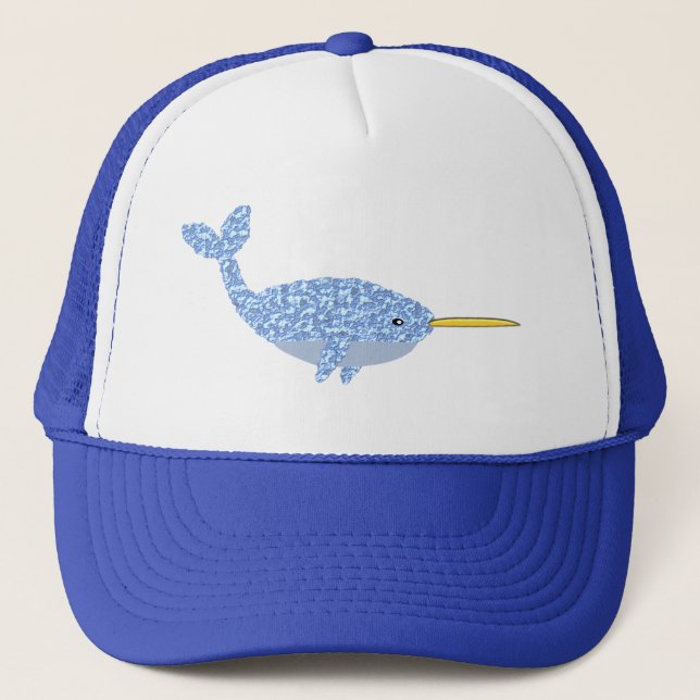 Gorra De Camionero Niño Azul lindo Narwhal (Anverso)