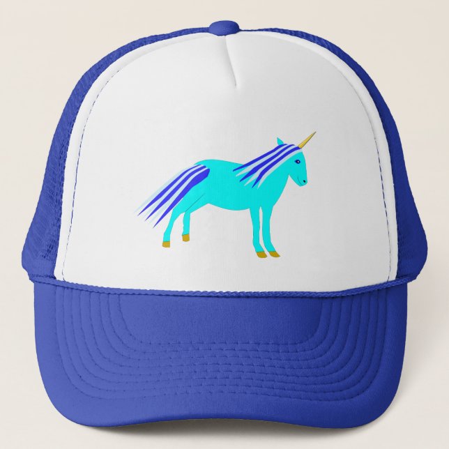 Gorra De Camionero Niño azul lindo Unicorn (Anverso)
