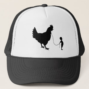 Gorra De Camionero Niño caminando sobre su Mascota de pollo regalo di