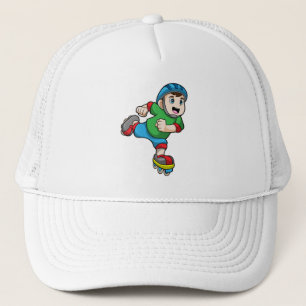 Gorra De Camionero Niño como patinador con patines y casco