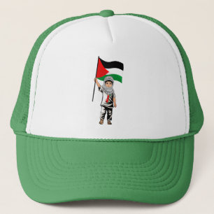 Gorra De Camionero Niño con bandera palestina de Keffiyeh