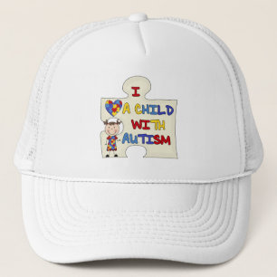 Gorra De Camionero Niño con el chica trigueno 2 del autismo