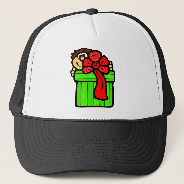 Gorra De Camionero Niño con regalo de Navidad (Anverso)