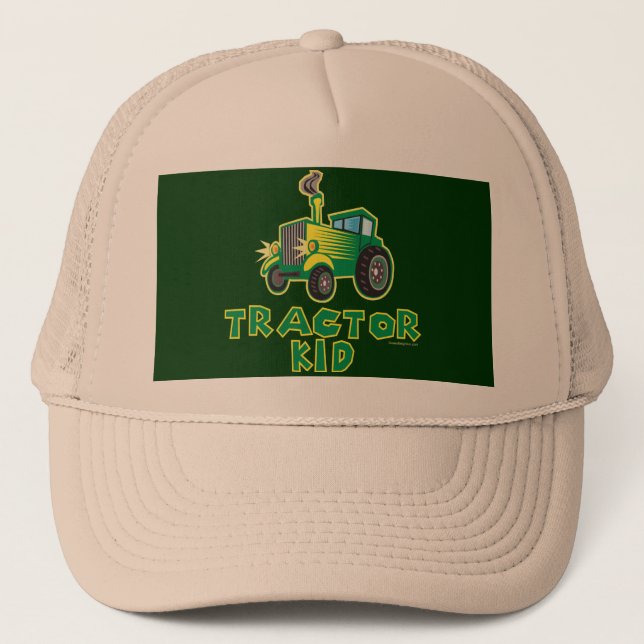 Gorra De Camionero Niño del Tractor Verde (Anverso)