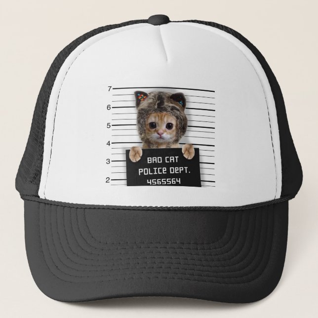 Gorra De Camionero Niño malo del gato lindo (Anverso)