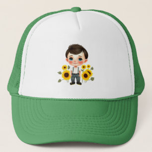 Gorra De Camionero Niño pequeño con girasoles