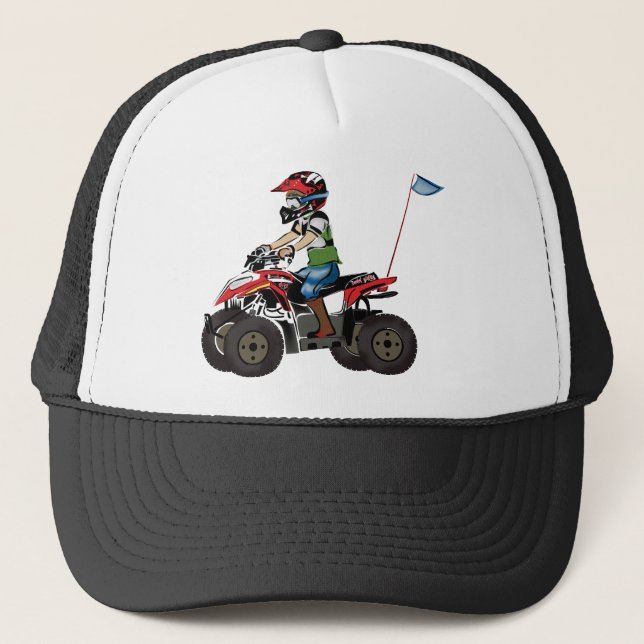 Gorra De Camionero Niño rojo y negro de ATV (Anverso)