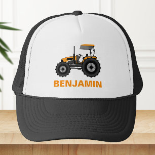 Gorra De Camionero Niños amarillos del tractor de granja