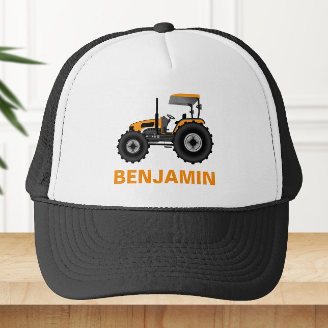 Gorra De Camionero Niños amarillos del tractor de granja (Subido por el creador)