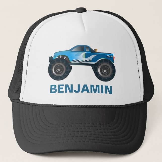 Gorra De Camionero Niños azules del monster truck (Anverso)