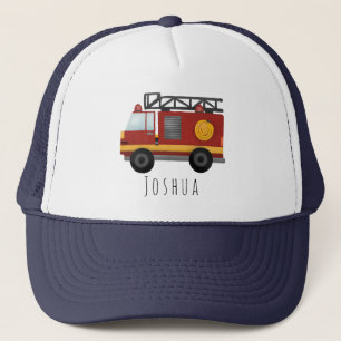 Gorra De Camionero Niños con motor de bomberos y nombres de niños