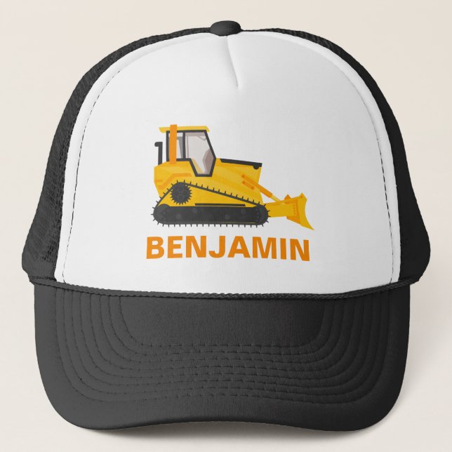 Gorra De Camionero Niños de construcción de bulldozer (Anverso)