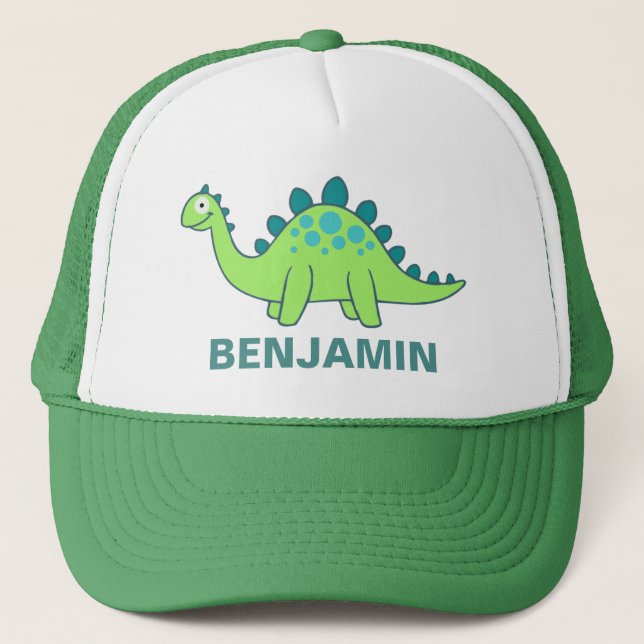 Gorra De Camionero Niños de dinosaurios verdes (Anverso)
